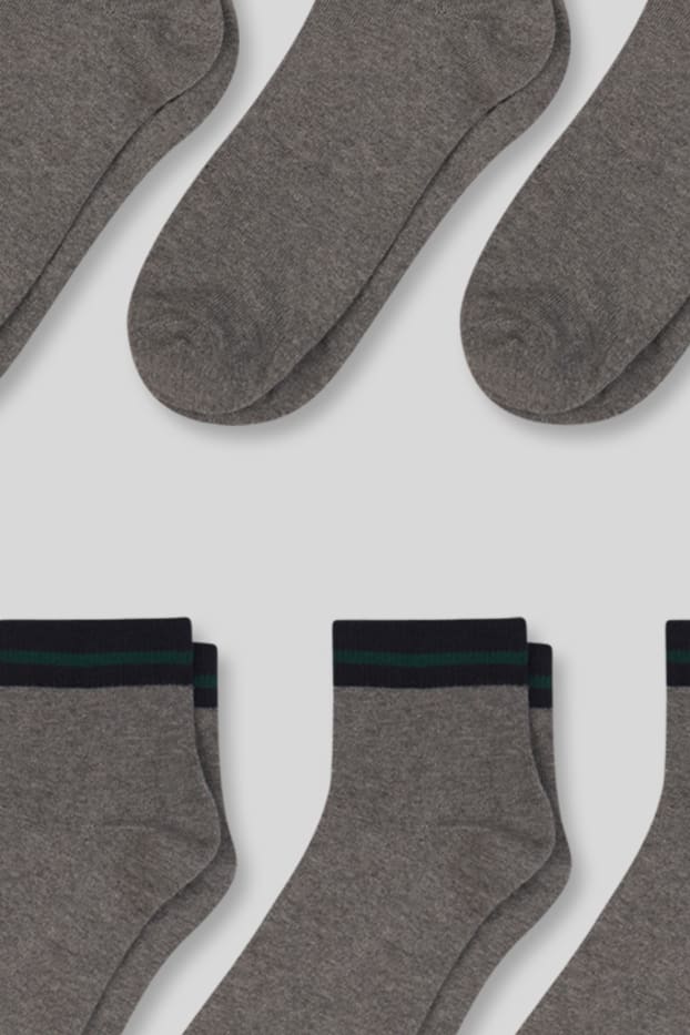 Heren - Set van 10 - sneakersokken - grijs