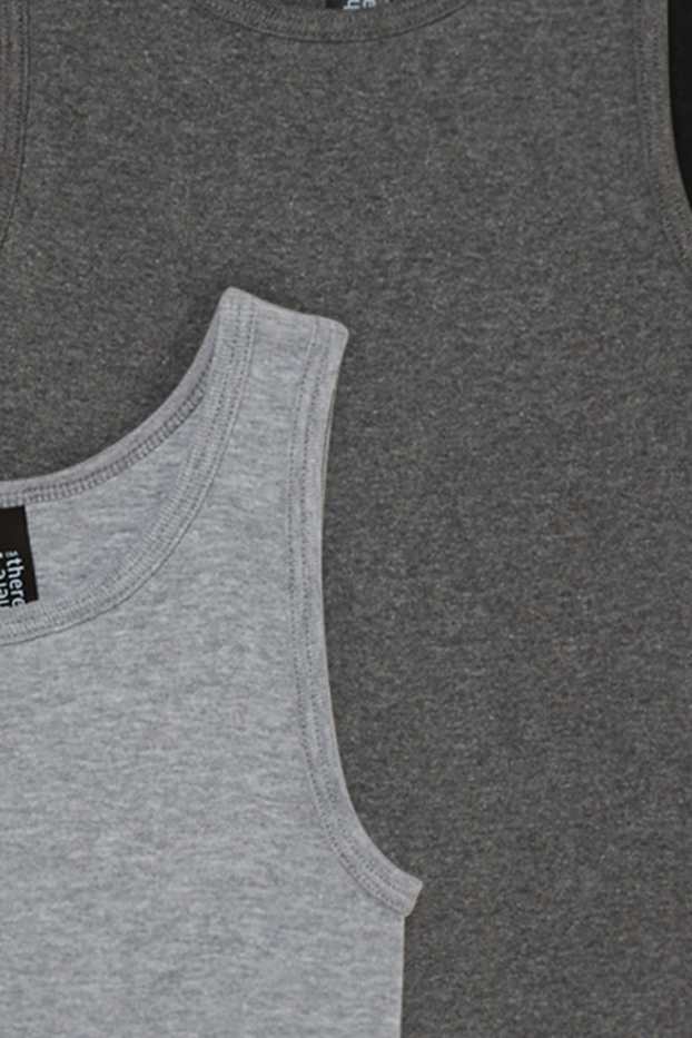 Enfants garçons - Lot de 3 - maillot de corps - gris chiné