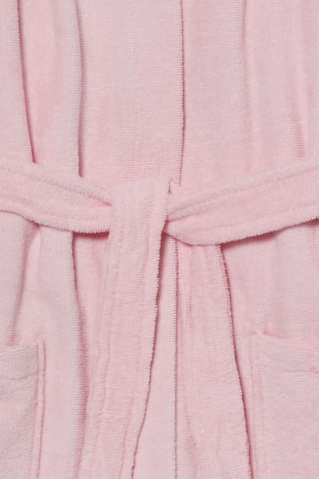 Kinder Mädchen - Bademantel mit Kapuze - rosa