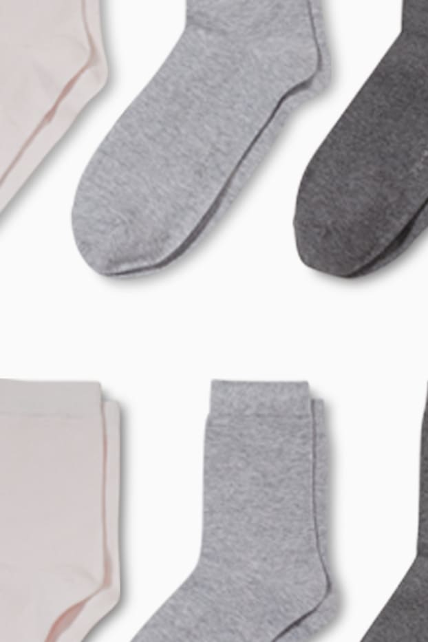 Femmes - Lot de 10 paires - chaussettes de sport - gris / rose