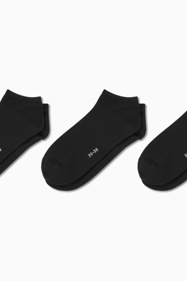 Dames - Set van 5 paar - sneakersokken - zwart
