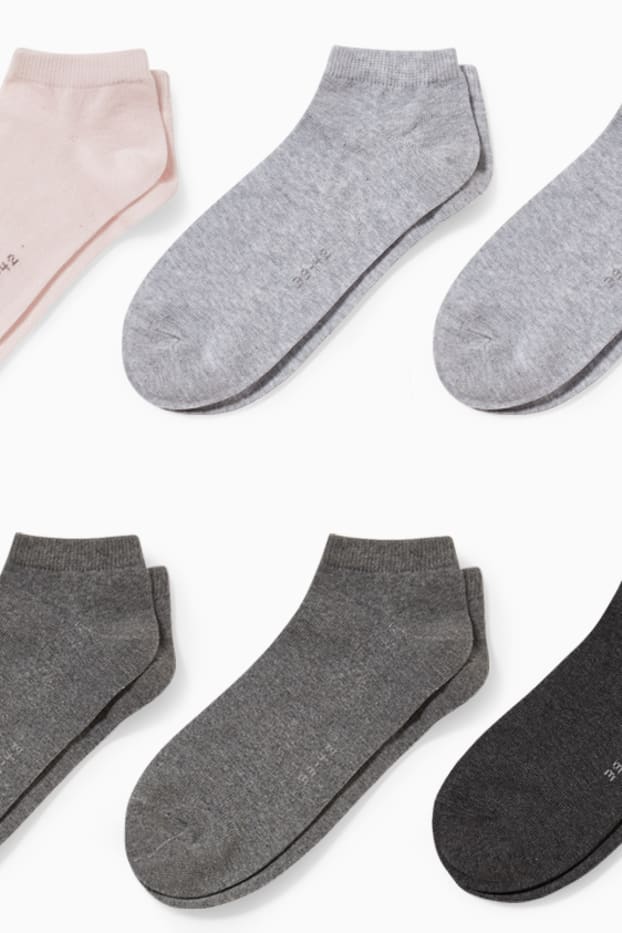 Dames - Set van 10 - sneakersokken - roze