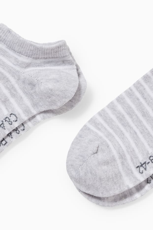 Women - Multipack of 2 - trainer socks - striped - light gray-melange