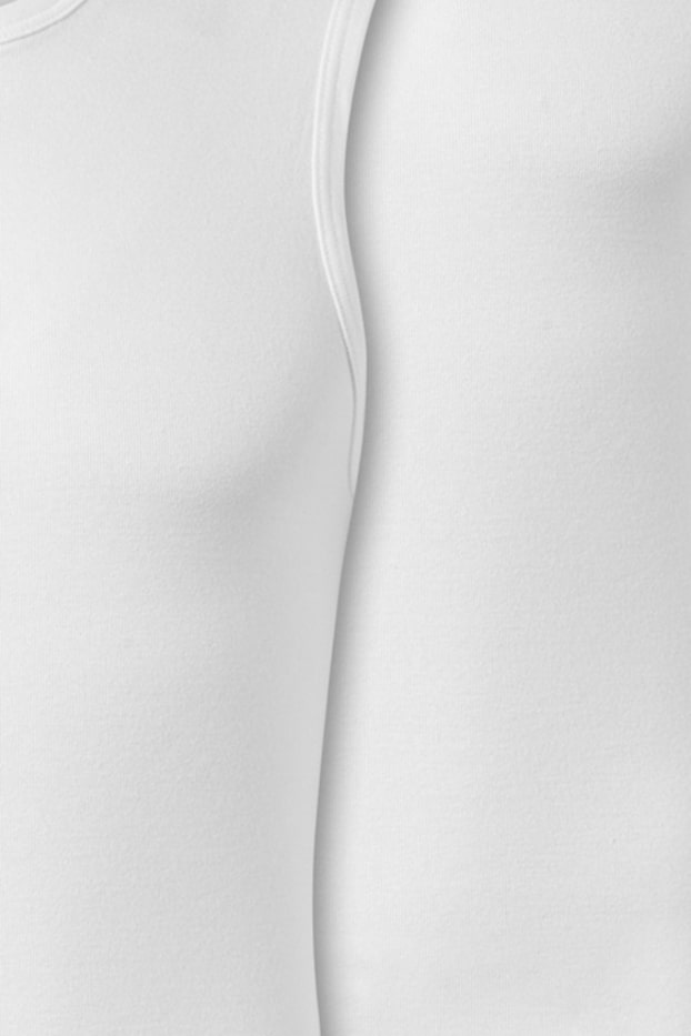 Heren - Set van 3 - tanktop - fijnrib - wit