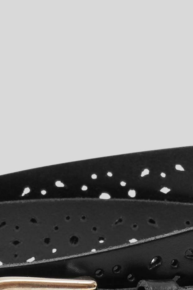 Damen - Ledergürtel - schwarz