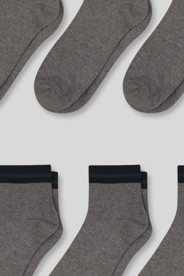 Pánské - Multipack 10 ks - nízké ponožky - šedá