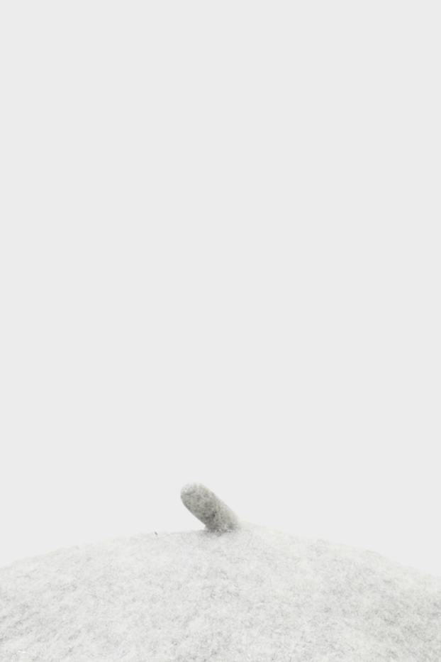 Women - Woollen beret - light gray-melange