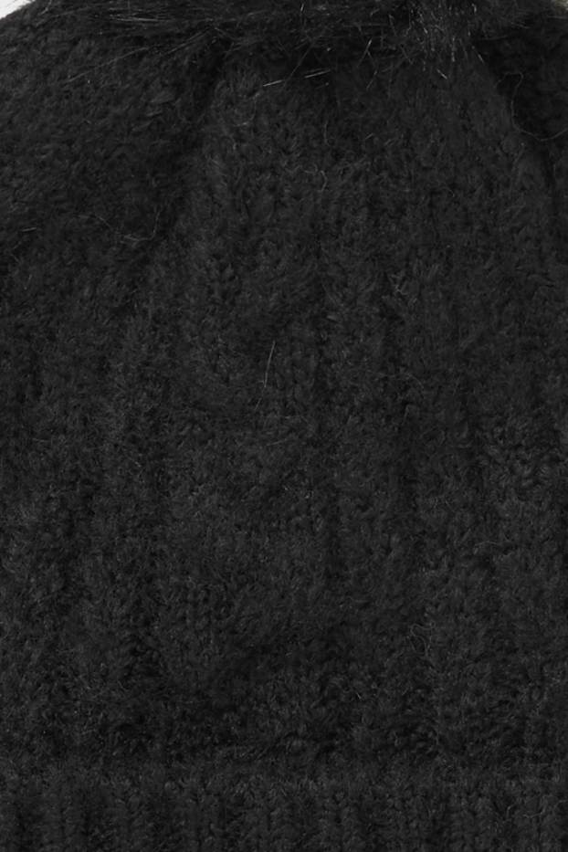 Damen - Mütze - gefüttert - schwarz