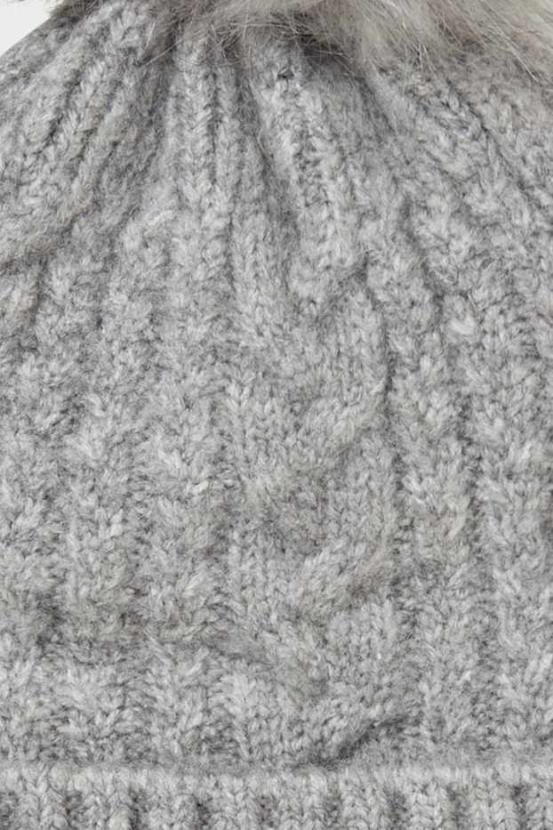 Femmes - Bonnet - doublé - gris chiné