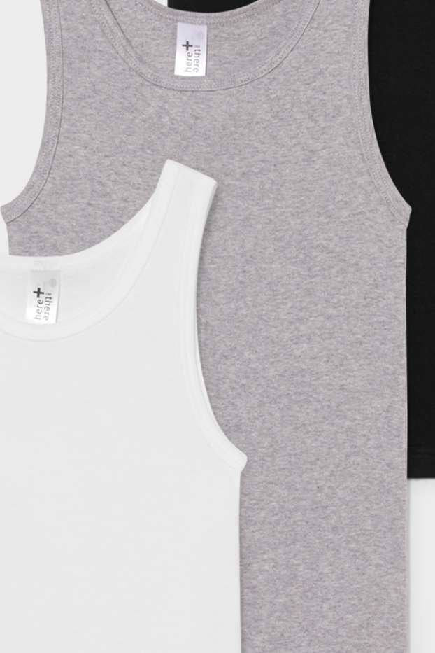 Enfants filles - Lot de 3 - maillot de corps - blanc / gris