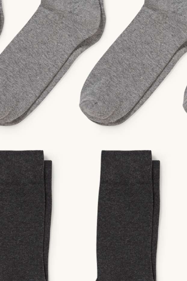 Heren - Set van 7 paar - sokken - grijs-mix