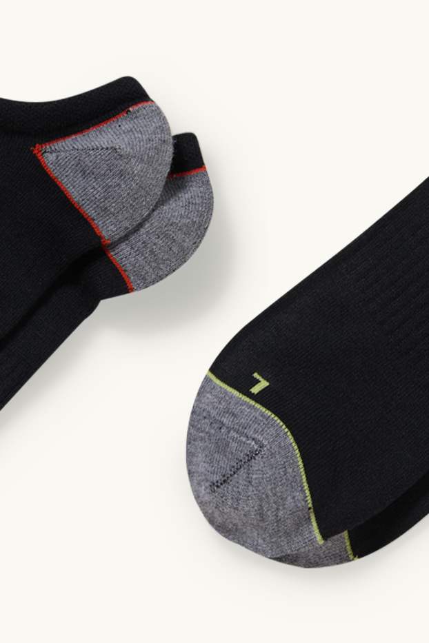 Hommes - Lot de 2 - socquettes de sport - noir