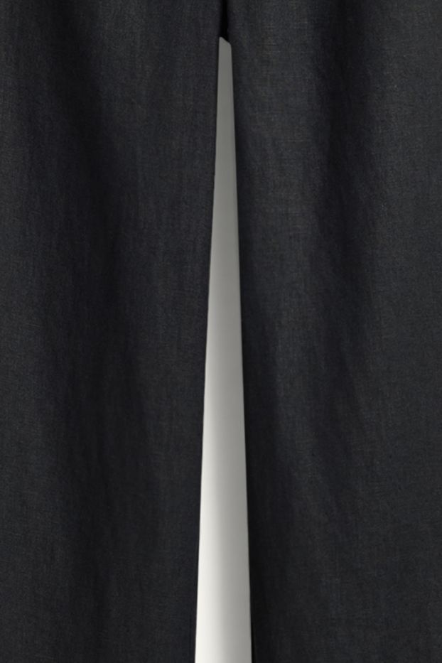 Dames - Linnen broek - high waist - wide leg - zwart