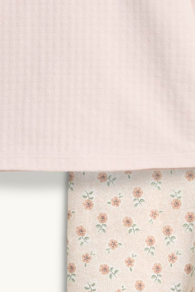 Neonate - Fiorellini - completo per neonate - 2 pezzi - rosa