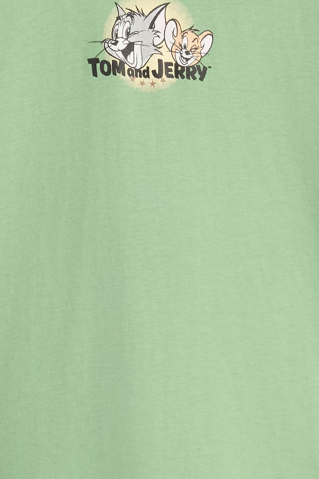 Herren - T-Shirt - Oversized - Tom & Jerry - grün