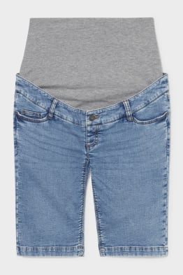 Maternity jeans - denim bermudas - organic cotton