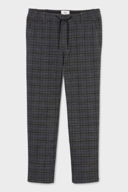 Kalhoty chino - tapered fit - LYCRA® - z recyklovaného materiálu - kostkované
