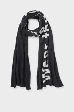 Fine knit scarf with cashmere