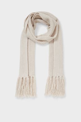 Cashmere blend fringed scarf