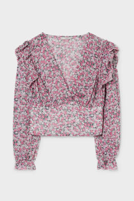 CLOCKHOUSE - bluză din șifon - cu flori