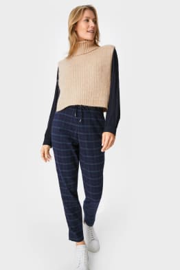 Spodnie - tapered fit - w kratkę