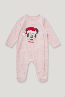 Myszka Minnie - piżama niemowlęca w bożonarodzeniowym stylu - bawełna bio