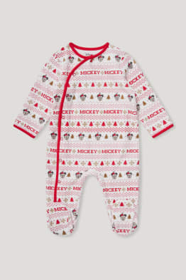 Myszka Miki - świąteczna piżama niemowlęca - bawełna bio