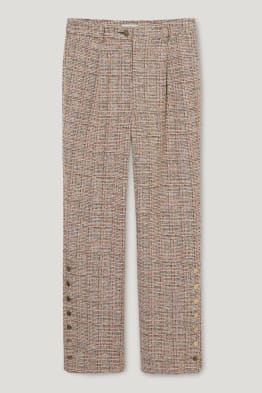 Bouclé-Hose - Straight Fit - Glanz-Effekt