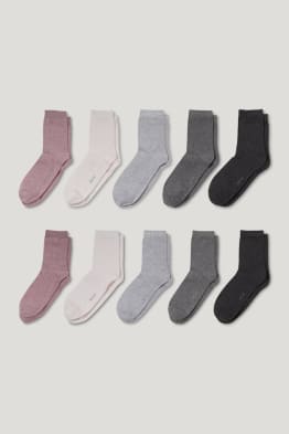 Lot de 10 paires - chaussettes de sport - coton bio - matière recyclée
