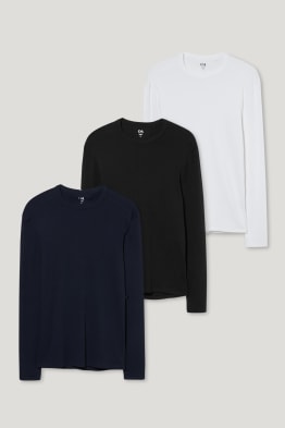 Multipack of 3 - basic long sleeve top - organic cotton
