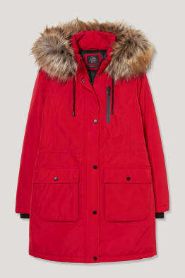 CLOCKHOUSE - parka with hood and faux fur trim - recycled