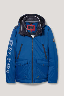Technical parka with hood