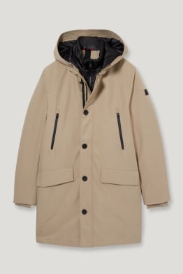 Technical parka with hood - recycled