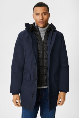 Technical parka with hood - recycled
