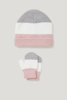 Set - Baby-Mütze und -Fäustlinge - 2 teilig