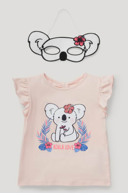 Set - camiseta de manga corta y antifaz de koala - 2 piezas
