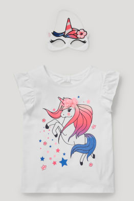 Licorne - ensemble - T-shirt et masque - 2 pièces