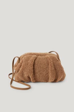 Borsa a tracolla in pelo teddy