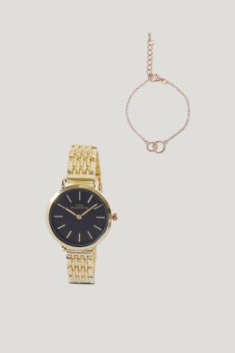 Set - reloj de pulsera y brazalete - 2 piezas