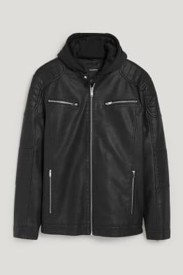 CLOCKHOUSE - Blouson de motard avec capuche - similicuir