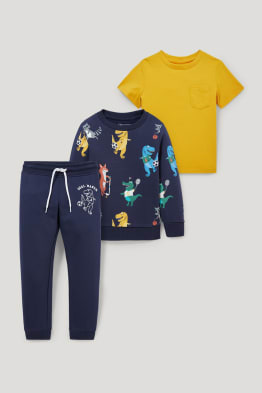 Dino - Set - Kurzarmshirt, Sweatshirt und Jogginghose