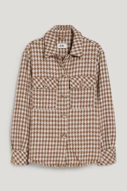Bouclé-overshirt - geruit