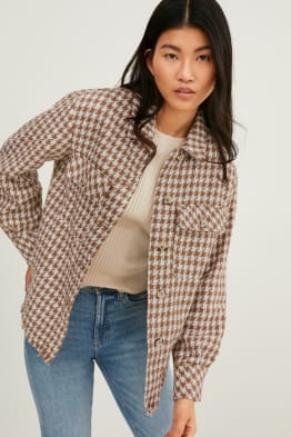 Bouclé-overshirt - geruit
