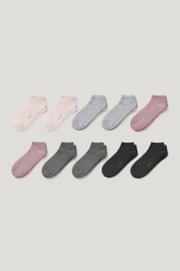 Multipack of 10 - trainer socks - organic cotton - recycled