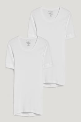 Pack de 2 - camisetas interiores - canalé doble - algodón orgánico