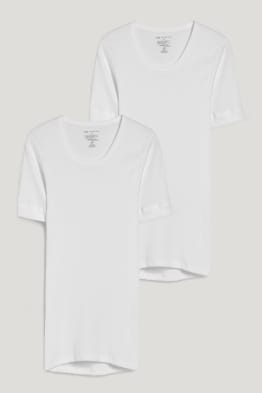 Lot de 2 - maillots de corps - doubles côtes