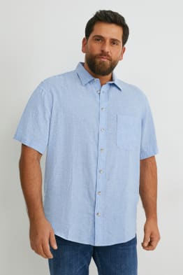Shirt - regular fit - kent collar - linen blend
