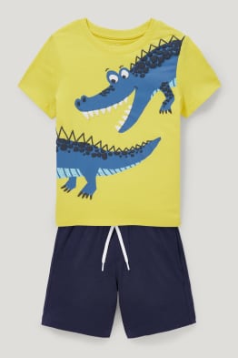 Ensemble - T-shirt et short en molleton - 2 pièces