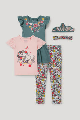 Set - Kleid, Kurzarmshirt, Leggings und 2 Haarb&auml;nder