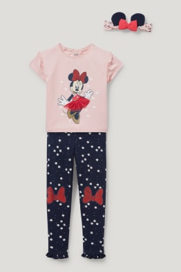 Minnie Maus - Set - Kurzarmshirt, Leggings und Haarband